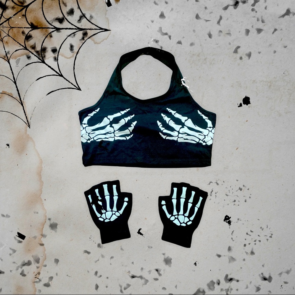 Skeleton top & gloves